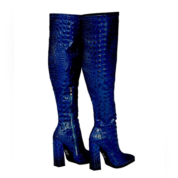 SOLD!!! BRAND NEW Shane Justin Blue Reptile Boots. - Picture 6 of 6